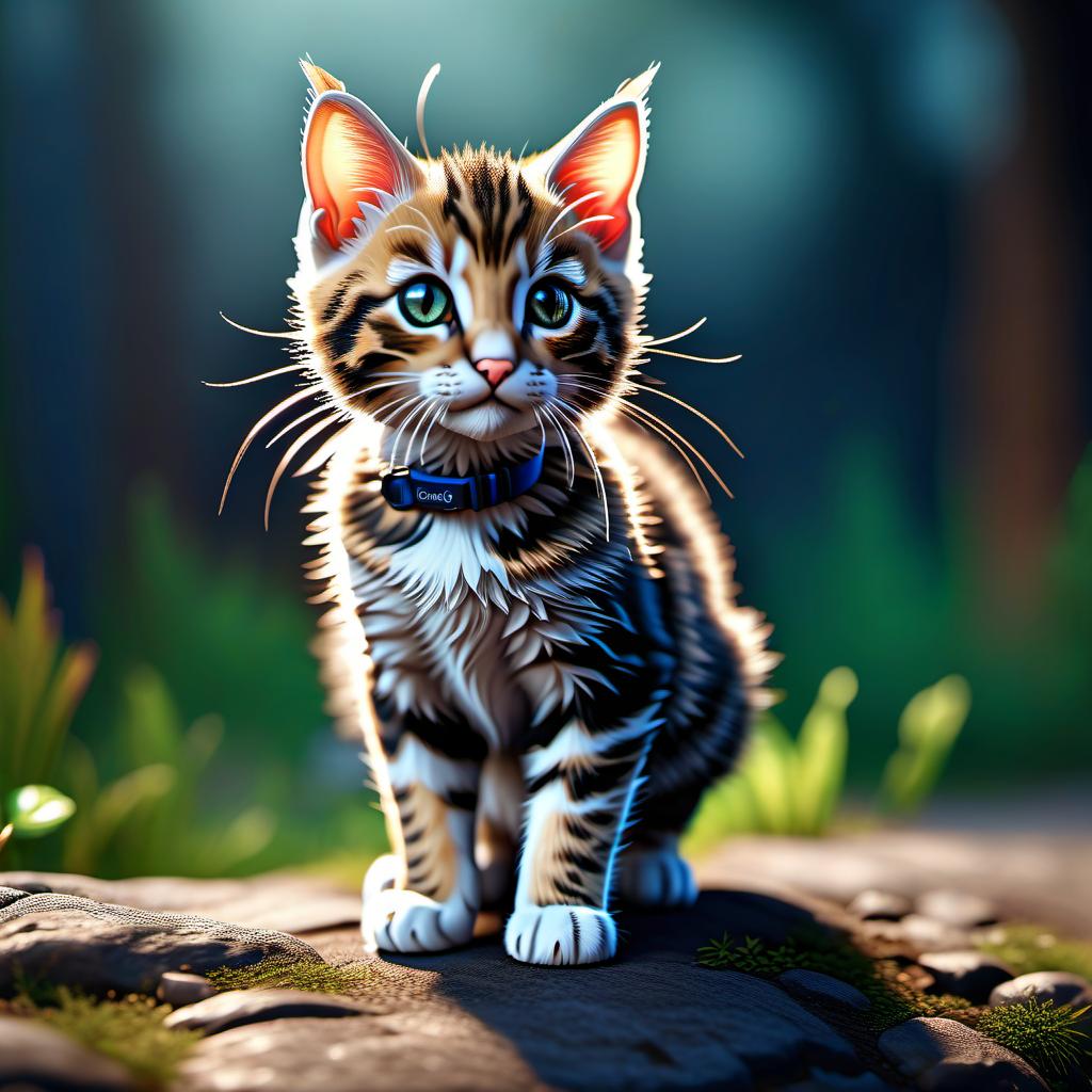  A good little cat that is a lead catcher., hkmagic hyperrealistic, full body, detailed clothing, highly detailed, cinematic lighting, stunningly beautiful, intricate, sharp focus, f/1. 8, 85mm, (centered image composition), (professionally color graded), ((bright soft diffused light)), volumetric fog, trending on instagram, trending on tumblr, HDR 4K, 8K