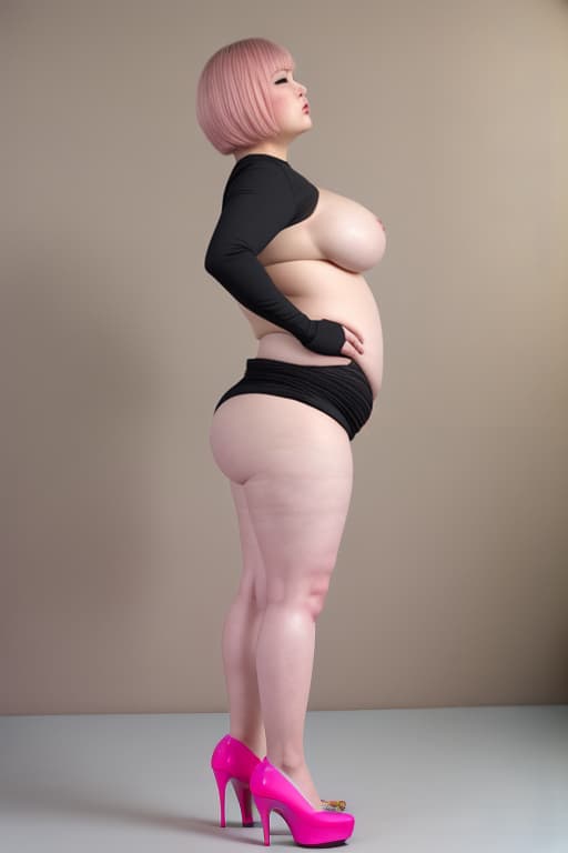  Fat chubby old , high heels pink, back view, BBW, standing, wide waist, full body view, 18 inch high platform shoes, pink shoes, not over, extremely obese, giant gaping , SSBBW, short hair, large head, under , standing straight pose, waist, very wide hips, , fat arms, mega fat, fat, skin, immobile, not over , standing stiff, ultra SSBBW, very wide waist, fit whole body to screen, standing upright always, no side angle views, mega heavyweight, 20 inch high heels pink, short bobcut hair, short hair, closed eyes, caucasian, fat , low angle front view, , , gigantic opening, eyelids closed, no head turns, gigantic , mi