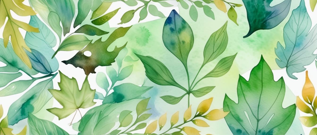  Watercolor Leaves Background