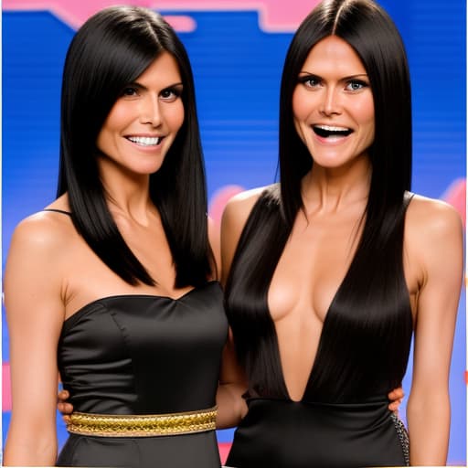  Black haired Verona Pooth fights with Blonde haired Heidi Klum