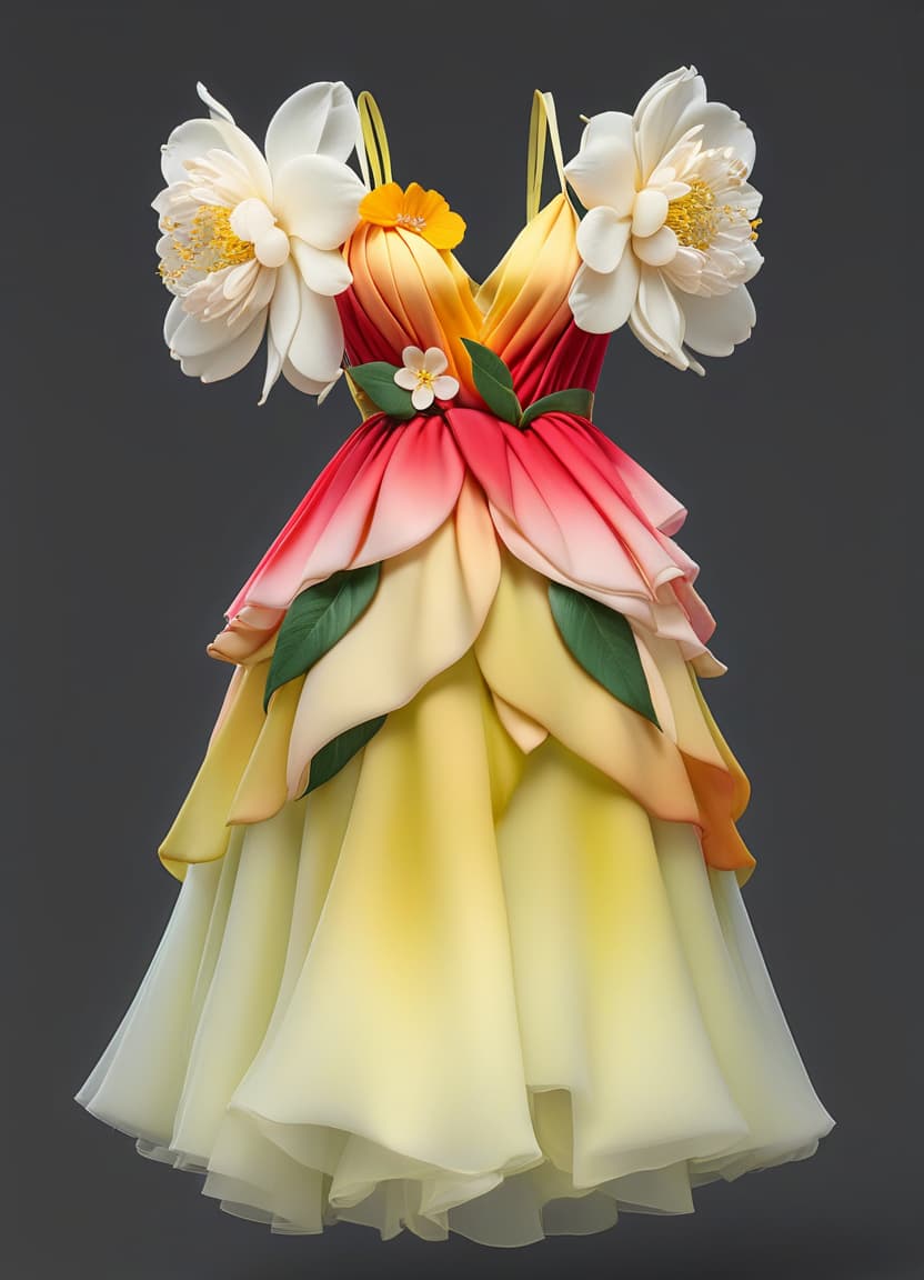  There is no person, no body, no background, bulky flowers, very many flowers, completely covered with flowers, flower dress, many flowers, side view, 3D, realism, photo, elegantly., hkmagic hyperrealistic, full body, detailed clothing, highly detailed, cinematic lighting, stunningly beautiful, intricate, sharp focus, f/1. 8, 85mm, (centered image composition), (professionally color graded), ((bright soft diffused light)), volumetric fog, trending on instagram, trending on tumblr, HDR 4K, 8K