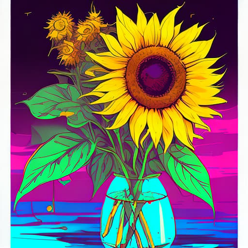 nvinkpunk whimsical nature sunflower vibrant