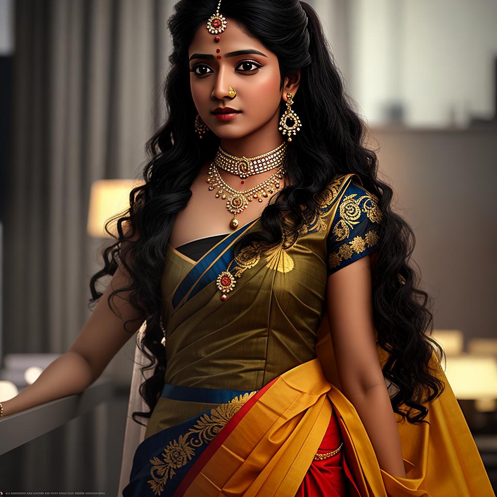  as a cinematic render, telugu woman