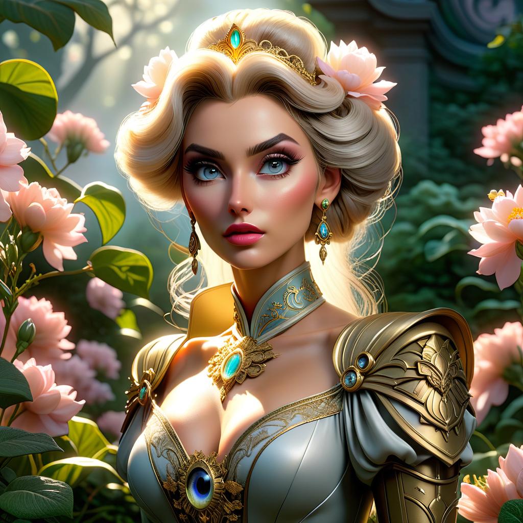  ethereal fantasy concept art of beautiful woman from 1985, cinematic lighting, ((no text)), 1985 hairstyle, 1980's make up , standing in a garden bursting with flowers, amazing, stunning, intricate, elegant, highly detailed, Paulina Góra, Rachel Ruysch, (Masterpiece:1.3), (best quality:1.3), <lora:add detail:0.4> <lora:epi noiseoffset2:0.4> <lora:hairdetailer:0.6> <lora:more details:0.3> <lora:add detail xl:1.2> <lora:DetailedEyes V3:1.2> <lora:offset 0.2:1.2> . magnificent, celestial, ethereal, painterly, epic, majestic, magical, fantasy art, cover art, dreamy hyperrealistic, full body, detailed clothing, highly detailed, cinematic lighting, stunningly beautiful, intricate, sharp focus, f/1. 8, 85mm, (centered image composition), (professionally color graded), ((bright soft diffused light)), volumetric fog, trending on instagram, trending on tumblr, HDR 4K, 8K