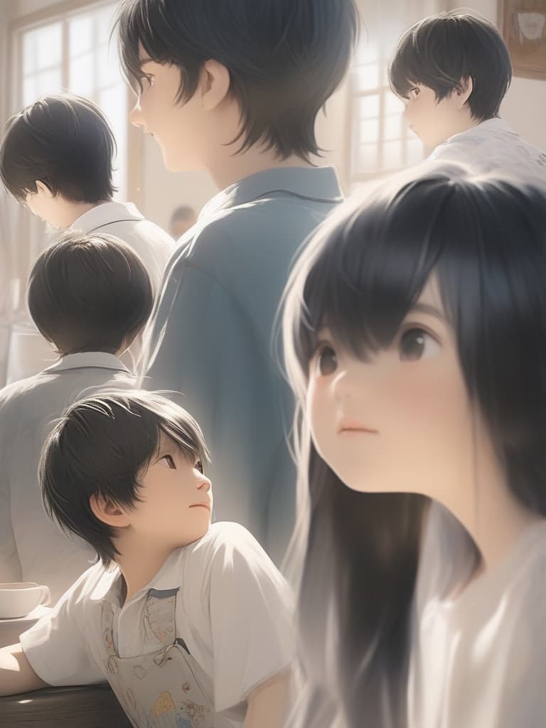  Boys, black hair mash, white Y shirt, ears on ears, in the room, masterpiece, best quality,8k,ultra detailed,high resolution,an extremely delicate and beautiful,hyper detail