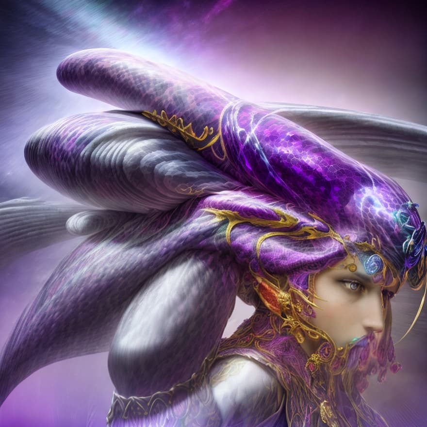  one god, 1 character, from sky, from heaven, A hyper realistic opal statue of Greek goddesses of dreams ((Oneiros)) Athena with colourful, sharp purple detailed, metallic carvings purple, (((blurred gray background))) in the style gods, Hyperdetailed photorealism, 108 megapixels, purple amazing depth, glowing rich colors, powerful imagery, psychedelic, cinematic lighting, artstation concept art, smooth, sharp focus, illustration, art by John Collier and 8k, an epic fantasy, Digital art. Highly detailed. Octane render. beautiful light, Ultra detailed, realistic, surreal, 8k, cinematic, ultra realistic