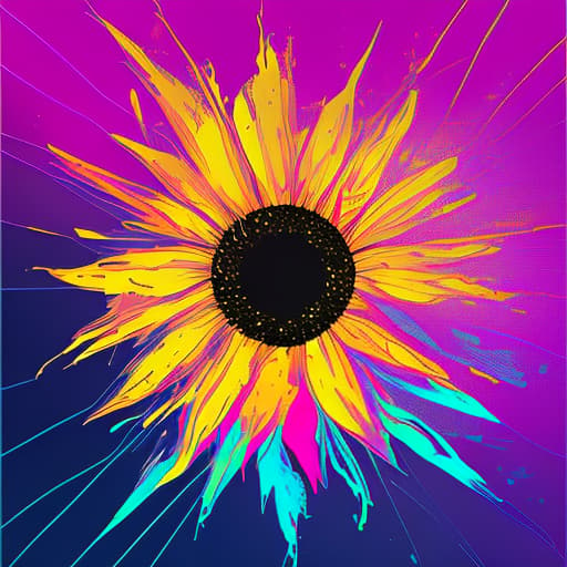 nvinkpunk Sunflower in swirling paint with swirl background