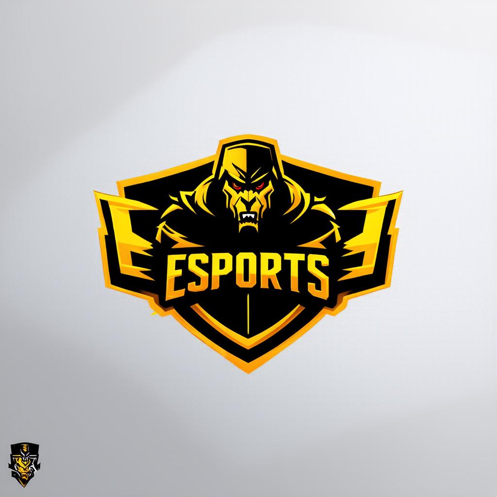  Logo, Logo Esports, thème guerrier, couleur noir et jaune