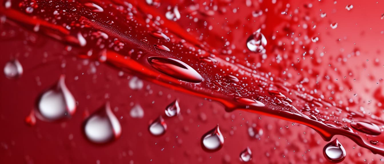  best quality, HD, Banner, abstract red background with drops of water