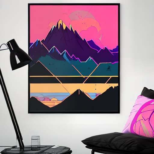 nvinkpunk whimsical mountains Dalia vibrant