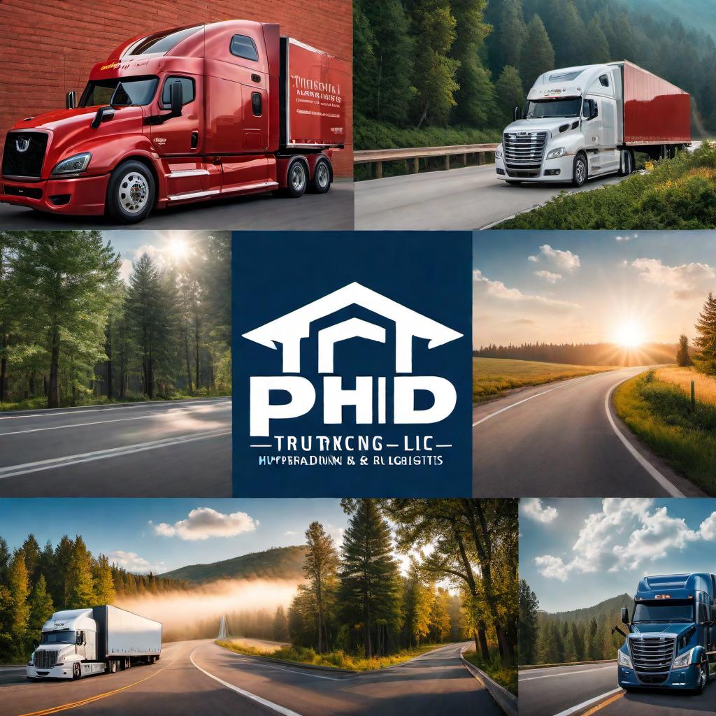  Design a logo for PhD Trucking & Logistics LLC. The logo should incorporate elements related to transportation, logistics, and professionalism. Use a color scheme that conveys trust and reliability. hyperrealistic, full body, detailed clothing, highly detailed, cinematic lighting, stunningly beautiful, intricate, sharp focus, f/1. 8, 85mm, (centered image composition), (professionally color graded), ((bright soft diffused light)), volumetric fog, trending on instagram, trending on tumblr, HDR 4K, 8K