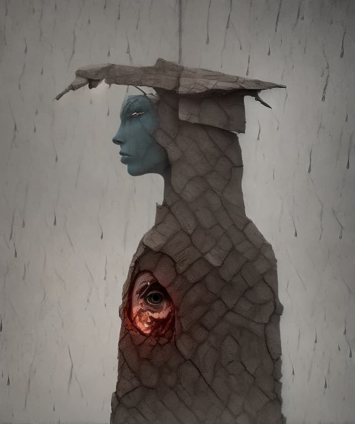 portrait+ style mannequins Beksiński pain fear guillotine chessboard death time cry rain