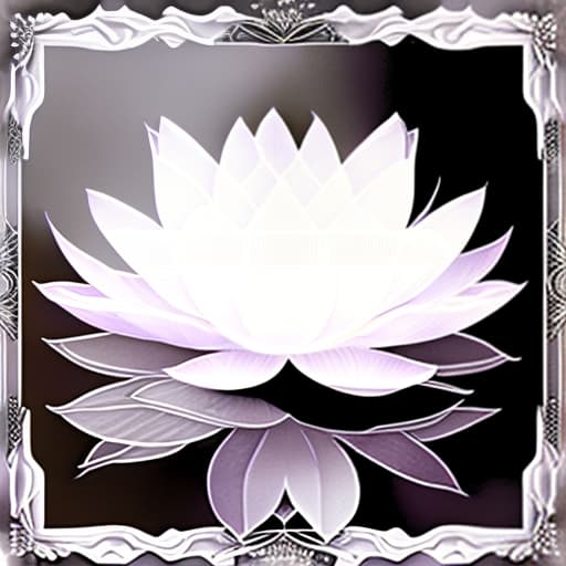 estilovintedois Image of 1 white transparency lotus flower in heaven with serenity tone and holy spirituality mood lots of ray above