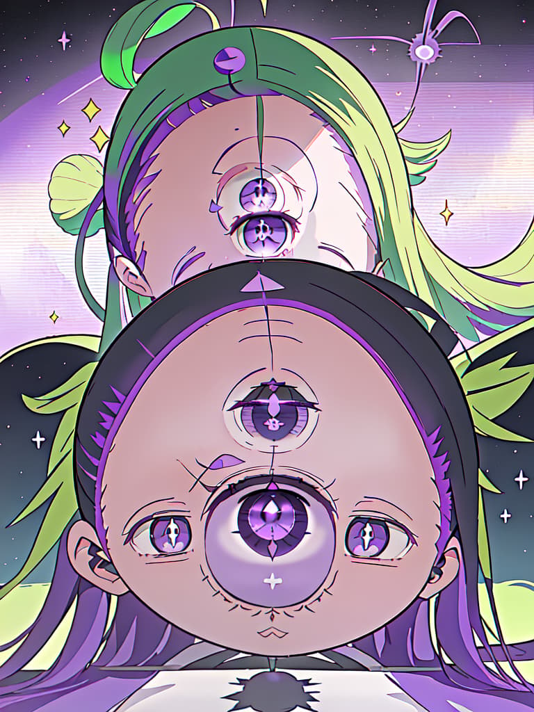  1girl,18yo,green hair,long hair,( purple eyes:1.3),summer black sailor suit,阿鼻叫喚,{{((forehead is 3rd eye:1.5))}}, realistic, masterpiece, best quality,8k,ultra detailed,high resolution,an extremely delicate and beautiful,hyper detail