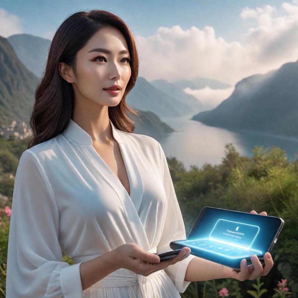  A friendly AI assistant explaining that it can translate text into any language and pronounce it for the user, with a switch toggle at the top of the screen to enable voice. hyperrealistic, full body, detailed clothing, highly detailed, cinematic lighting, stunningly beautiful, intricate, sharp focus, f/1. 8, 85mm, (centered image composition), (professionally color graded), ((bright soft diffused light)), volumetric fog, trending on instagram, trending on tumblr, HDR 4K, 8K