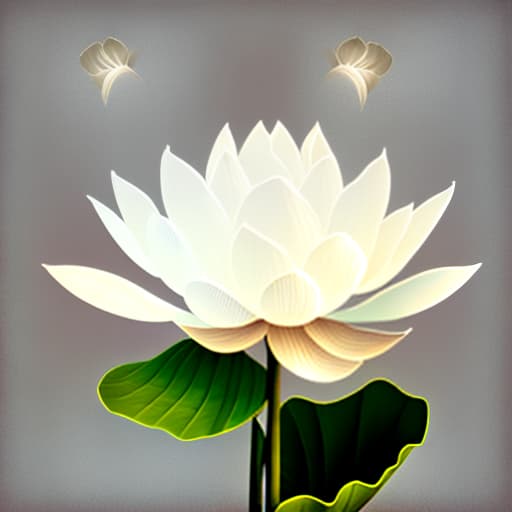 estilovintedois Image of 1 white transparency lotus flower in heaven with serenity tone and holy spirituality mood lots of ray above