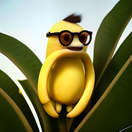 redshift style cute banana fruit wearing shades