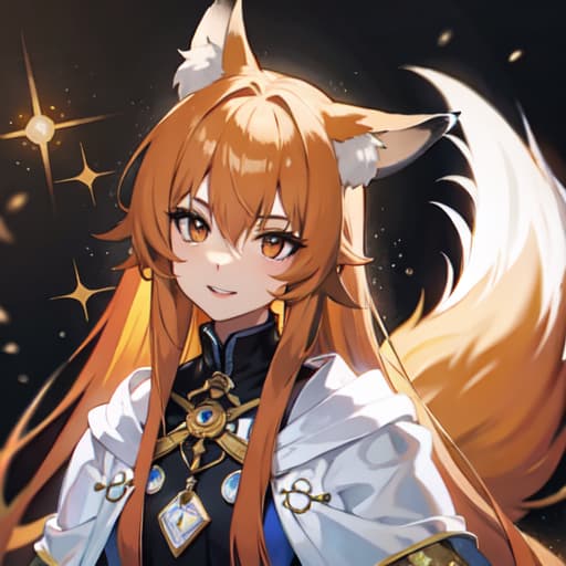  master piece , best quality,Young fox , hair, wizard