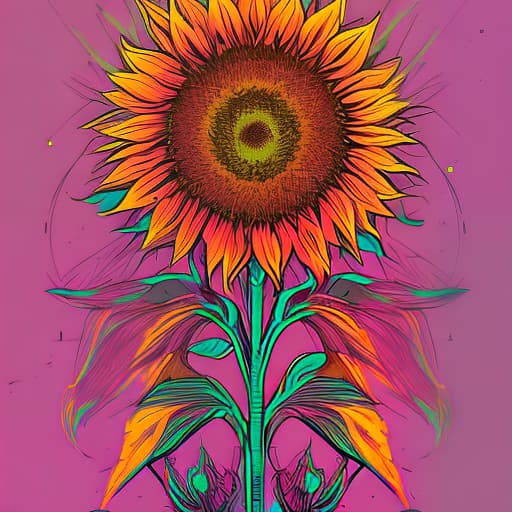 nvinkpunk whimsical nature sunflower vibrant