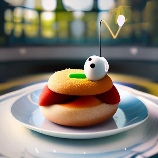 wa-vy style A cute duck wearing a chef uniform, falling into a donut making machine, Unreal Engine render 8k hyperrealistic, full body, detailed clothing, highly detailed, cinematic lighting, stunningly beautiful, intricate, sharp focus, f/1. 8, 85mm, (centered image composition), (professionally color graded), ((bright soft diffused light)), volumetric fog, trending on instagram, trending on tumblr, HDR 4K, 8K