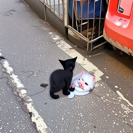  Cute baby cat abandoned on the street