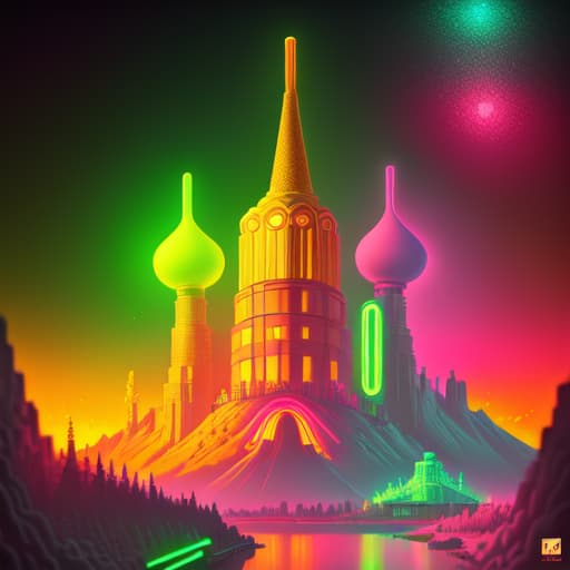 in OliDisco style Russia in Neon Farben