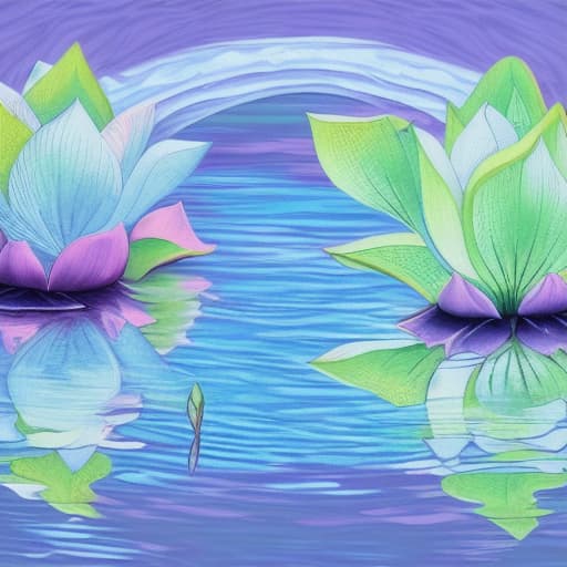  Image of 1 white lotus flower in heaven with serenity tone and holy spirituality mood create overall image in very lovely pastel palette