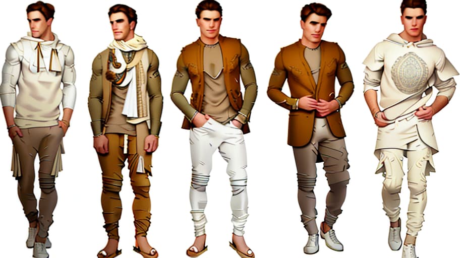  Adolescent collection of clothing in white, beige, and grey colours with elements of ancient Greek architecture and pockets on the trousers. hyperrealistic, full body, detailed clothing, highly detailed, cinematic lighting, stunningly beautiful, intricate, sharp focus, f/1. 8, 85mm, (centered image composition), (professionally color graded), ((bright soft diffused light)), volumetric fog, trending on instagram, trending on tumblr, HDR 4K, 8K