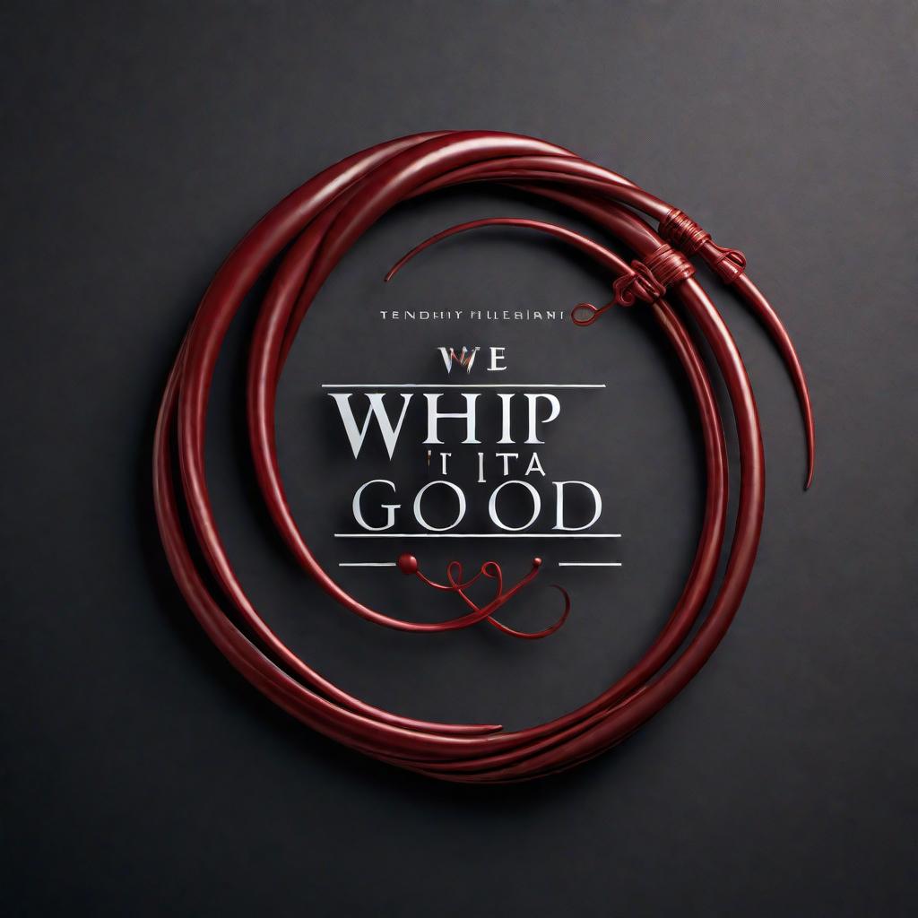  A logo design featuring a whip and a whisk incorporated into the text 'Whip It Good'. The whip is elegantly wrapped around the text, suggesting movement and dynamism, while the whisk is positioned creatively near the text. The font style of the text is bold and modern, and the colors are a combination of dark shades, like black and deep red, to give a strong and impactful look. hyperrealistic, full body, detailed clothing, highly detailed, cinematic lighting, stunningly beautiful, intricate, sharp focus, f/1. 8, 85mm, (centered image composition), (professionally color graded), ((bright soft diffused light)), volumetric fog, trending on instagram, trending on tumblr, HDR 4K, 8K