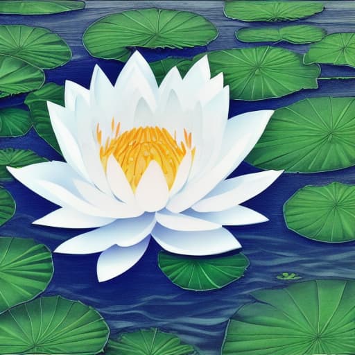  Image of 1 white transparency lotus flower in heaven with serenity tone and holy spirituality mood