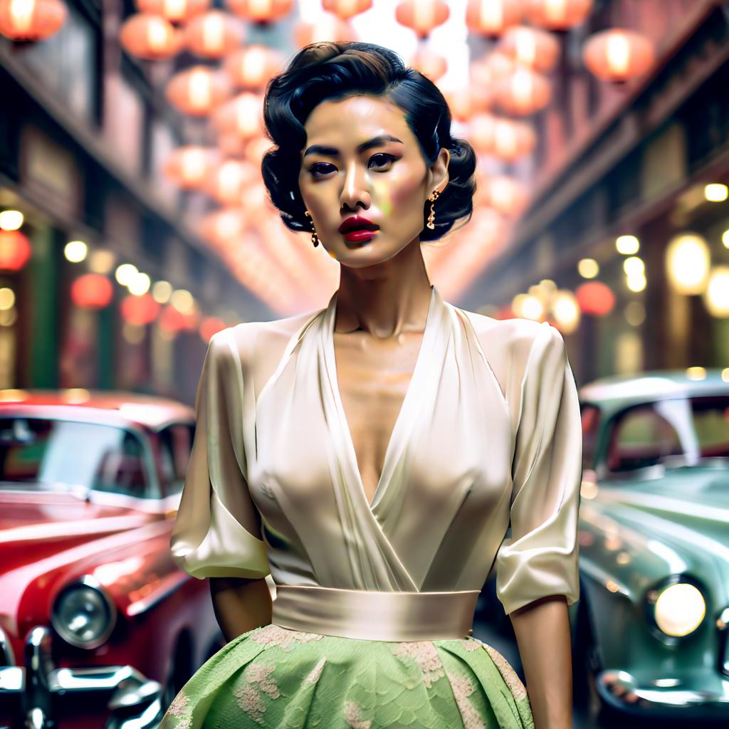  The classic Hong Kong movie "In the Mood for Love" hyperrealistic, full body, detailed clothing, highly detailed, cinematic lighting, stunningly beautiful, intricate, sharp focus, f/1. 8, 85mm, (centered image composition), (professionally color graded), ((bright soft diffused light)), volumetric fog, trending on instagram, trending on tumblr, HDR 4K, 8K