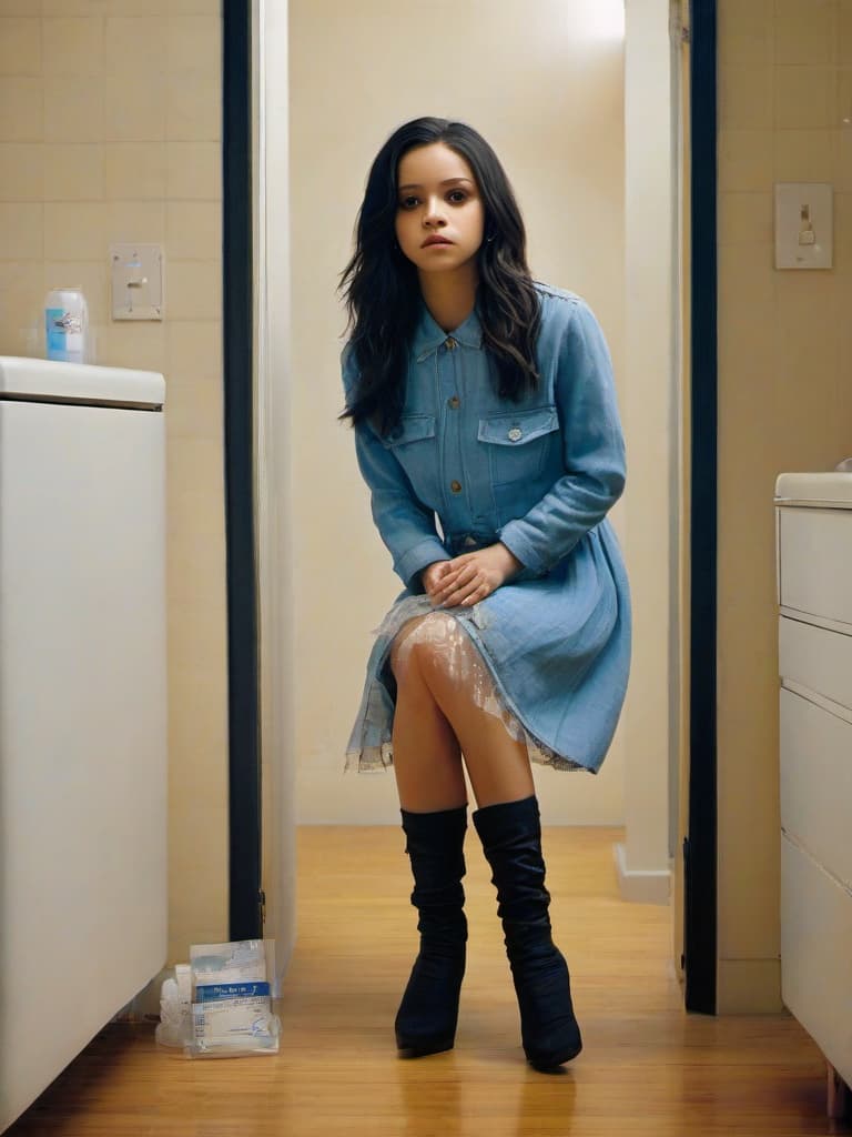  very attractive young Jenna Ortega as gothic , full body in view, , tight body, high heel shoes, sensual pose, body:1.7, (age young):1.7, body small:1.7, height short:1.7, zoomed out view, far away view, no clothes, sitting on normal sized stool, clothes off, shiny hair,motel room, crystal meth paraphernalia everywhere around room:1.7, ((white slime dripping on )):1.2, ((white slime dripping on ))1.7, ing legs, legs open sensually, (perfect ), (((hands body sensually)))1.7, (HIGH DETAIL), , all body in view ,high quality, realistic lighting, symmetrical natural eyes, beautiful realistic face, high detail, zoomed our, extremely detailed, photo (ultra), photorealistic, realistic,