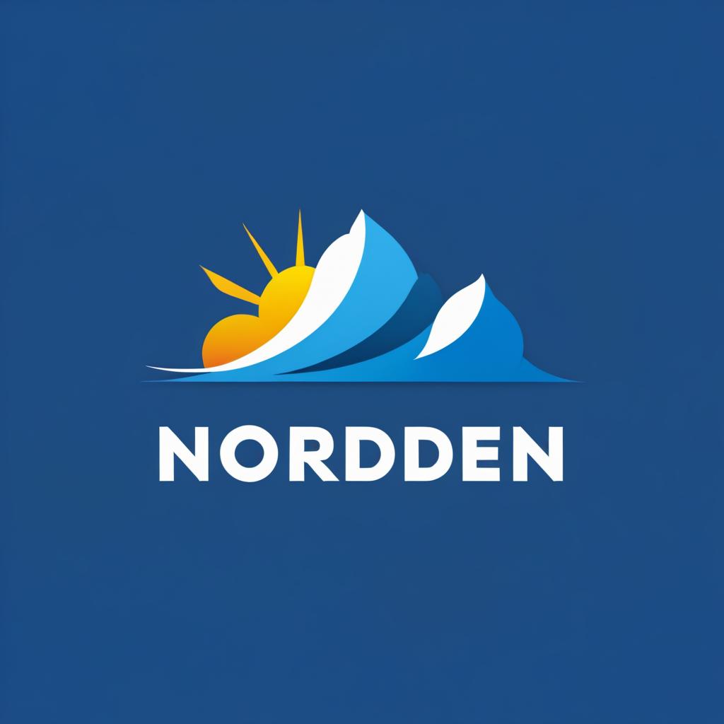  Logo, (minimalism style), Bergwanderung im blauen Sonnenaufgang Richtung „Norden“.