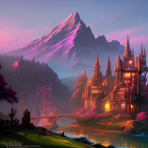 nvinkpunk A dark castle in the distance with high spires is an abstraction. hyperrealistic, full body, detailed clothing, highly detailed, cinematic lighting, stunningly beautiful, intricate, sharp focus, f/1. 8, 85mm, (centered image composition), (professionally color graded), ((bright soft diffused light)), volumetric fog, trending on instagram, trending on tumblr, HDR 4K, 8K