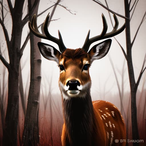  Deer with scary faces