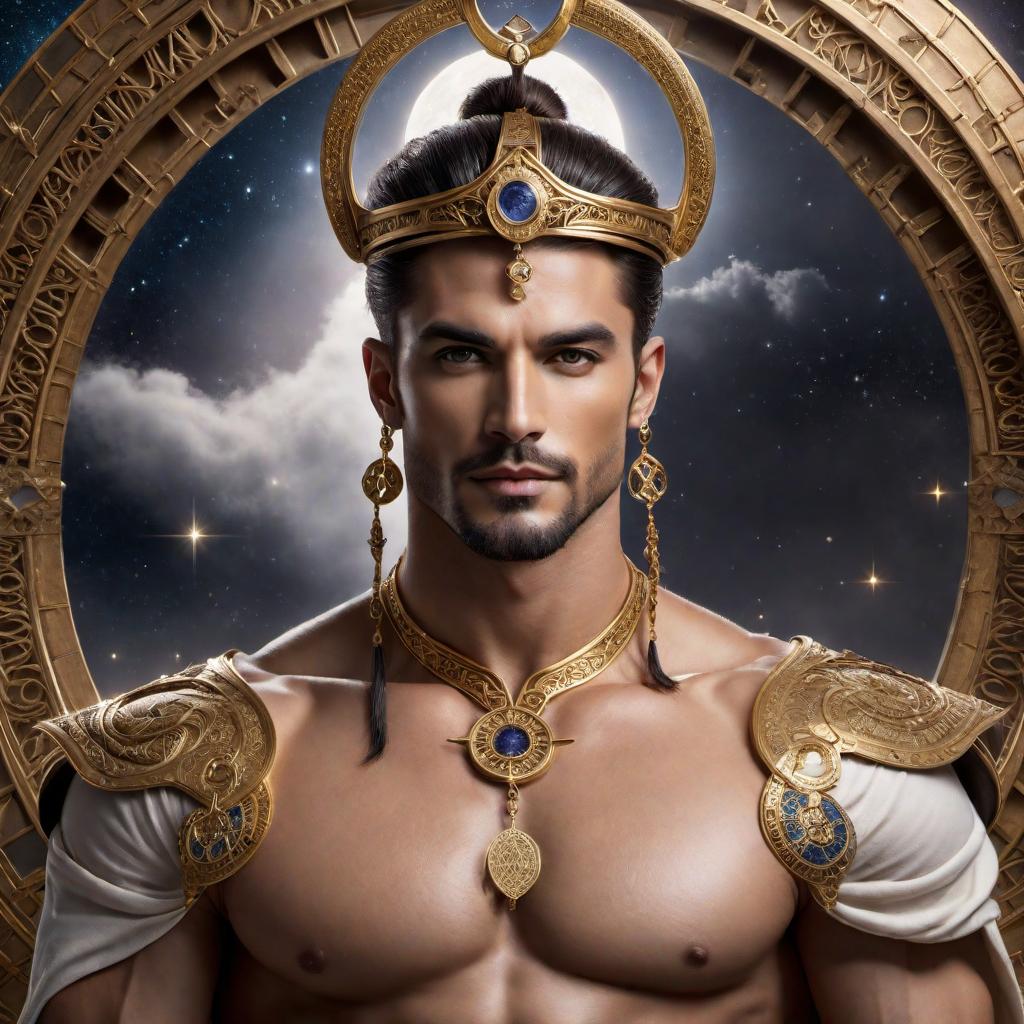  Male fantasy-style portrait representing the Libra zodiac sign. The character should have a balanced and harmonious look, with detailed scales as accessories symbolizing Libra. Magical and elegant attire is preferred, with hints of constellations or celestial elements in the background. hyperrealistic, full body, detailed clothing, highly detailed, cinematic lighting, stunningly beautiful, intricate, sharp focus, f/1. 8, 85mm, (centered image composition), (professionally color graded), ((bright soft diffused light)), volumetric fog, trending on instagram, trending on tumblr, HDR 4K, 8K