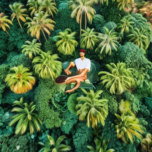 analog style Tropical Paradise hyperrealistic, full body, detailed clothing, highly detailed, cinematic lighting, stunningly beautiful, intricate, sharp focus, f/1. 8, 85mm, (centered image composition), (professionally color graded), ((bright soft diffused light)), volumetric fog, trending on instagram, trending on tumblr, HDR 4K, 8K