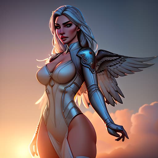  comics babes, airplane with hawk wings, sky,, shot 35 mm, realism, octane render, 8k, trending on artstation, 35 mm camera, unreal engine, hyper detailed, photo realistic maximum detail, volumetric light, realistic matte painting, hyper photorealistic, trending on artstation, ultra detailed, realistic hyperrealistic, full body, detailed clothing, highly detailed, cinematic lighting, stunningly beautiful, intricate, sharp focus, f/1. 8, 85mm, (centered image composition), (professionally color graded), ((bright soft diffused light)), volumetric fog, trending on instagram, trending on tumblr, HDR 4K, 8K