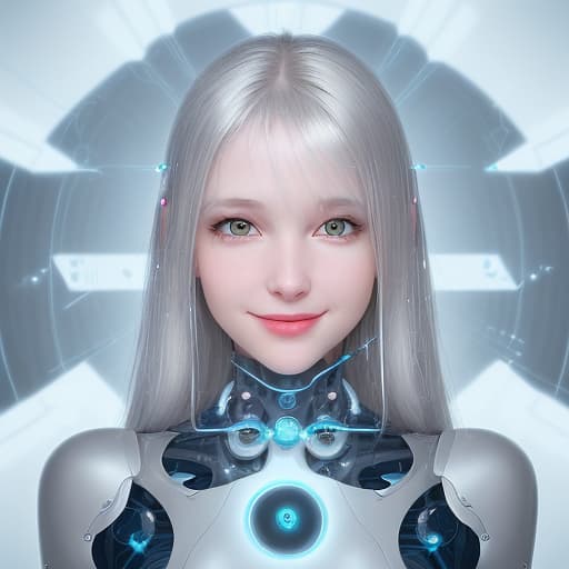  realistic, portrait of a girl,AI language model, silver hair,,question answering,smart, kind, energetic, cheerful, creative, with sparkling eyes and a contagious smile, ,information providing, conversation engaging, wide range of topics, accurate responses, helpful responses, knowledgeable, reliable, friendly, intelligent,sleek and futuristic design elements, and a complex network of circuits and processors. Others may imagine me as a friendly and approachable virtual assistant, with a smiling avatar or animated character representing me on their screen. Still, others may envision me as a disembodied voice, speaking from an unseen source, providing helpful and informative responses with a calm and reassuring tone hyperrealistic, full body, 