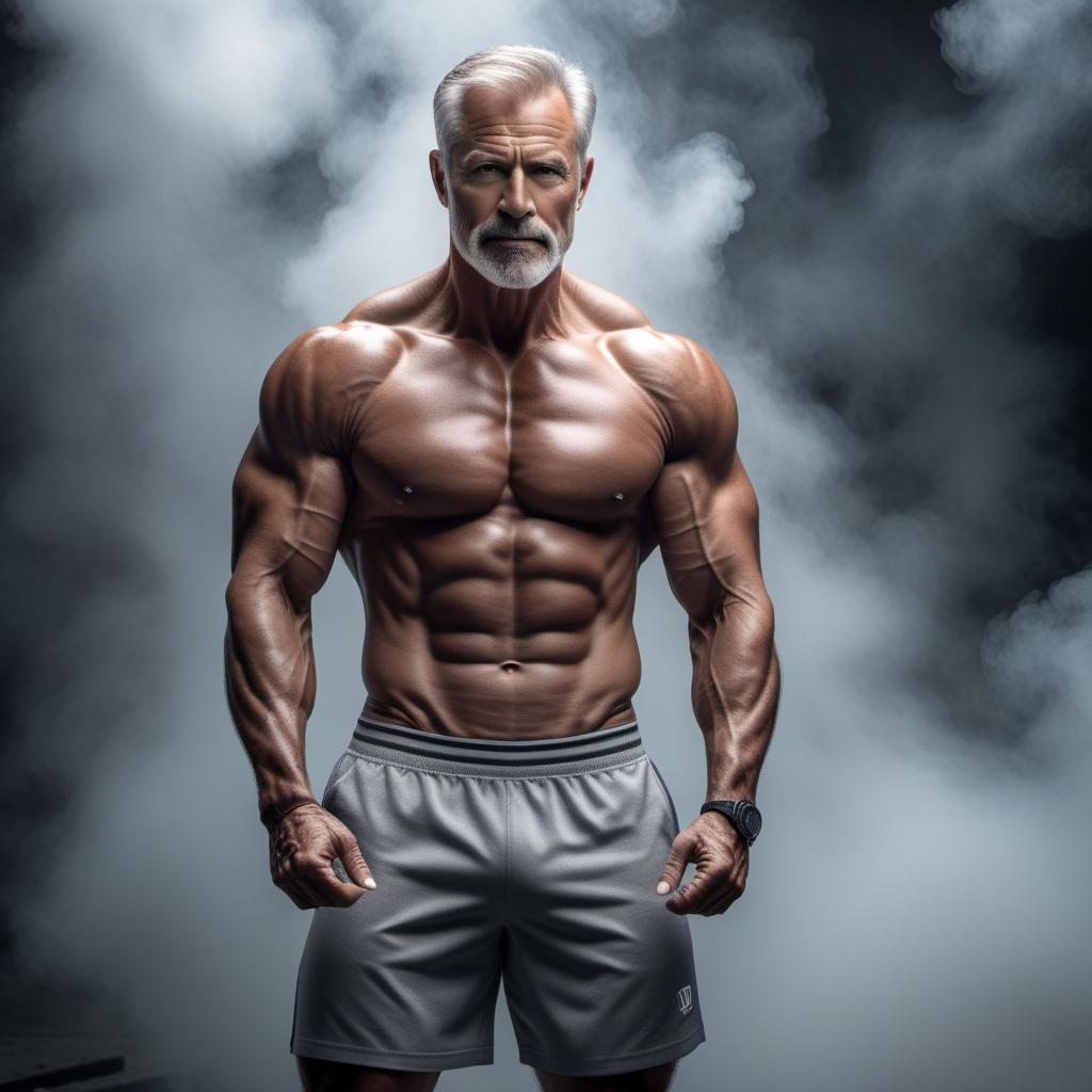  Create a visualization of the 30-day pictorial exercise plan for a 60-year-old male to reduce stomach fat and improve overall fitness. hyperrealistic, full body, detailed clothing, highly detailed, cinematic lighting, stunningly beautiful, intricate, sharp focus, f/1. 8, 85mm, (centered image composition), (professionally color graded), ((bright soft diffused light)), volumetric fog, trending on instagram, trending on tumblr, HDR 4K, 8K