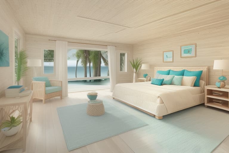  Living Room, Cozy, comfortable, family time, relaxation, entertainment, decor, furniture, lighting. The image depicts a coastal theme, characterized by light, airy aesthetics, natural materials, and a soothing color palette reflective of the seaside. Coastal with light colors, natural materials, ocean view, breezy aesthetic, soft linens, and subtle tropical decor accents. coastal, light colors, natural materials, ocean view, breezy aesthetic, soft linens, tropical decor accents