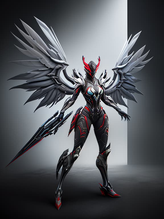  (solo, 1girl, full body, centred, full HD), theme(Warframe (video game), warframe (character), referense, original style), girl (Garuda, (https://warframe.fandom.com/wiki/Garuda), colors(white and red), claws), stand, futuristic space ship., character sheet, concept design, contrast, style by kim jung gi, zabrocki, karlkka, jayison devadas, trending on artstation, 8k, ultra wide angle, pincushion lens effect hyperrealistic, full body, detailed clothing, highly detailed, cinematic lighting, stunningly beautiful, intricate, sharp focus, f/1. 8, 85mm, (centered image composition), (professionally color graded), ((bright soft diffused light)), volumetric fog, trending on instagram, trending on tumblr, HDR 4K, 8K