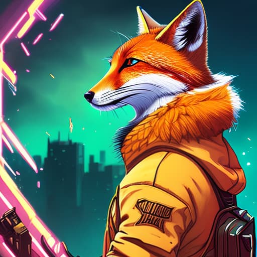 nvinkpunk Anthropomorphic fox wearing varsity jacket hyperrealistic, full body, detailed clothing, highly detailed, cinematic lighting, stunningly beautiful, intricate, sharp focus, f/1. 8, 85mm, (centered image composition), (professionally color graded), ((bright soft diffused light)), volumetric fog, trending on instagram, trending on tumblr, HDR 4K, 8K