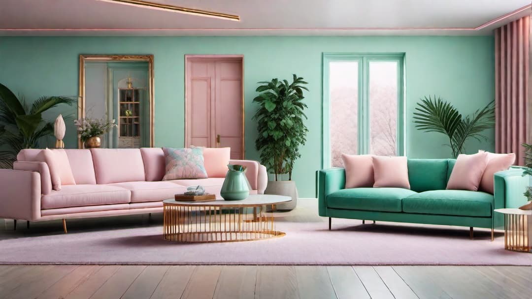  Visualize an 80s retro home interior design with a focus on pastel palettes and soft colors. Create a room filled with nostalgia, incorporating hues like mint green, baby pink, and light lavender. Include pastel furniture and accessories, such as a pastel sofa and a retro rotary phone. Add geometric patterns and bold pastel accents on the walls for a whimsical and inviting atmosphere that blends the charm of the 80s with a modern twist. hyperrealistic, full body, detailed clothing, highly detailed, cinematic lighting, stunningly beautiful, intricate, sharp focus, f/1. 8, 85mm, (centered image composition), (professionally color graded), ((bright soft diffused light)), volumetric fog, trending on instagram, trending on tumblr, HDR 4K, 8K