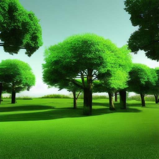  generate a green place at house with some tree