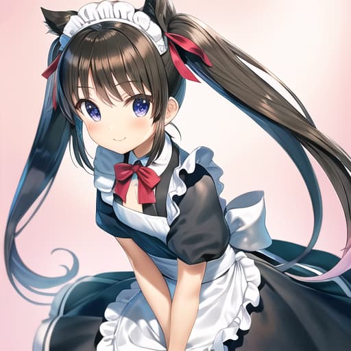  master piece , best quality,Childhood friend, maid, twin tail