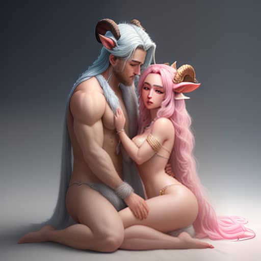  The ancient Greek goat legged god Pan embraces a half dressed nymph, cute , furry , expressive , by Seth Casteel , Carli Davidson , Rachael Hale McKenna, Kaylee Greer, Sophie Gamand hyperrealistic, full body, detailed clothing, highly detailed, cinematic lighting, stunningly beautiful, intricate, sharp focus, f/1. 8, 85mm, (centered image composition), (professionally color graded), ((bright soft diffused light)), volumetric fog, trending on instagram, trending on tumblr, HDR 4K, 8K