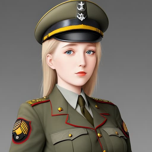  female with world war 2 german military uniform