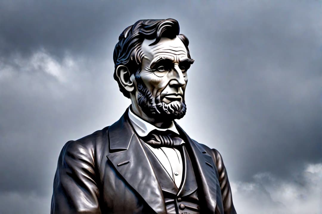  Create a 3D image to Bring the statue of President Abraham Lincoln to life. Have his lips moving as if he is talking. Have his eyes blink and head gentle move. hyperrealistic, full body, detailed clothing, highly detailed, cinematic lighting, stunningly beautiful, intricate, sharp focus, f/1. 8, 85mm, (centered image composition), (professionally color graded), ((bright soft diffused light)), volumetric fog, trending on instagram, trending on tumblr, HDR 4K, 8K