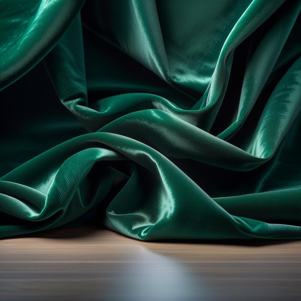  hyperrealistic art A velvety fabric, dark green in color, with a horizontal panel at the bottom. . extremely high resolution details, photographic, realism pushed to extreme, fine texture, incredibly lifelike hyperrealistic, full body, detailed clothing, highly detailed, cinematic lighting, stunningly beautiful, intricate, sharp focus, f/1. 8, 85mm, (centered image composition), (professionally color graded), ((bright soft diffused light)), volumetric fog, trending on instagram, trending on tumblr, HDR 4K, 8K